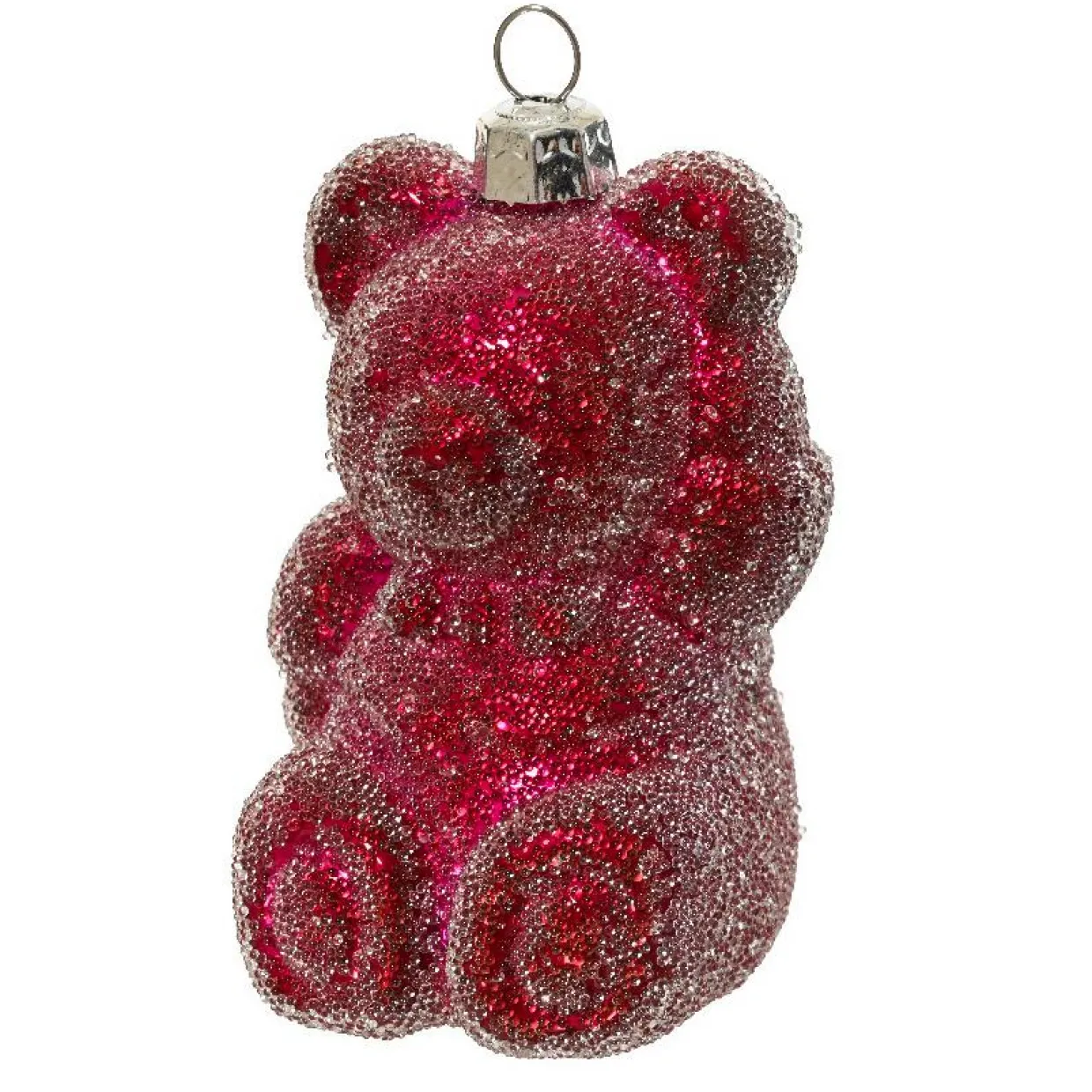 Lot de 2 suspensions (H8 cm) Ourson en sucre Rouge