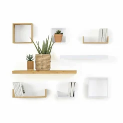 Lot de 3 étagères bambou (L22-32-42 cm) Fixy Naturel