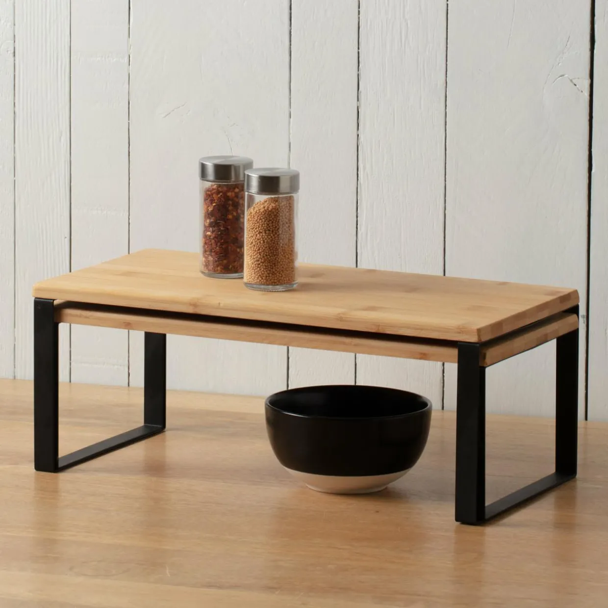 Lot de 2 étagères gigognes (40 x H15 cm) Blackbambou Noir