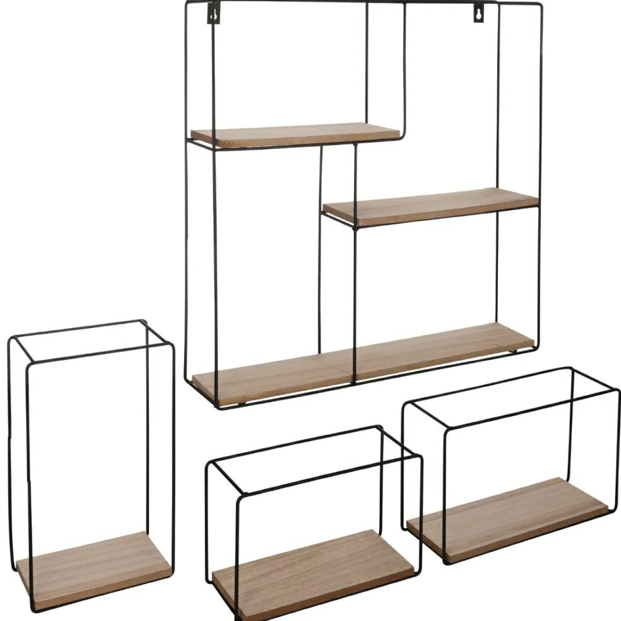 Lot de 4 étagères murales Angela Noir