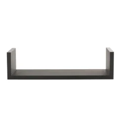 Lot de 3 étagères murales en bois (L22-32-42 cm) Bord Noir