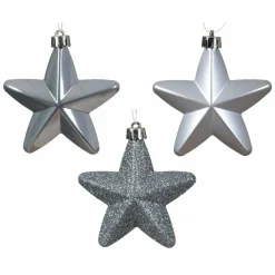 Lot de 6 étoiles de Noël à suspendre (H7 cm) Alpine Bleu vaporeux