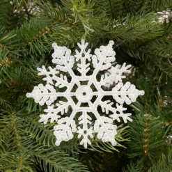 Lot de 12 étoiles de Noël à suspendre (H10 cm) Morzine Blanc