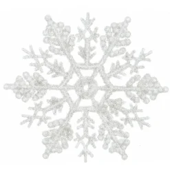 Lot de 12 étoiles de Noël à suspendre (H10 cm) Morzine Blanc