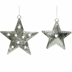 Lot de 2 étoiles de Noël (H11 cm) Metalia Argent