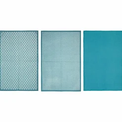 Lot de 3 torchons Geom Bleu canard