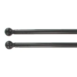 Lot de 2 tringles voilage extensibles rondes (L60 à 80 cm) Rona Noires