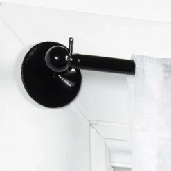 Lot de 2 tringles voilage extensibles rondes (L60 à 80 cm) Rona Noires