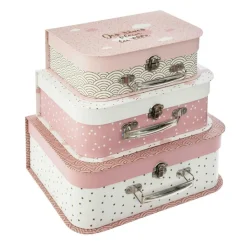 Lot de 3 valises gigognes enfant Douceur Rose