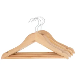 Lots de 4 cintres enfant bois (H19 cm) Natural Marron