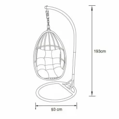 Loveuse suspendue en résine tressée Coral Naturel
