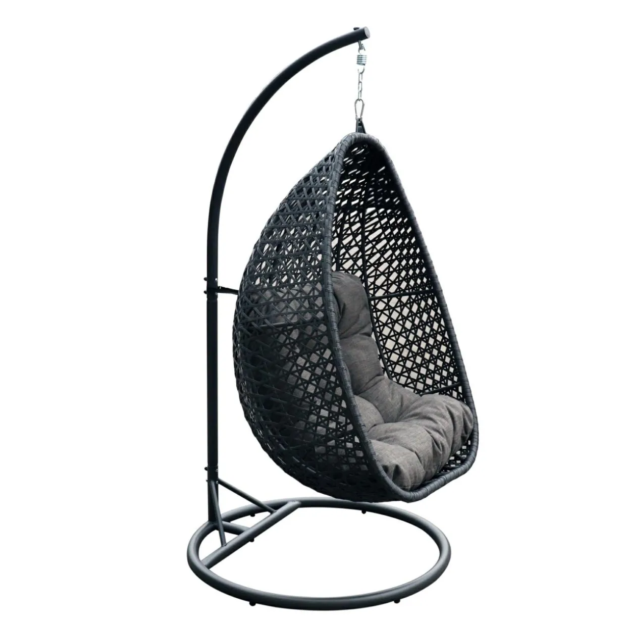 Loveuse suspendue en résine tressée Coral Gris anthracite