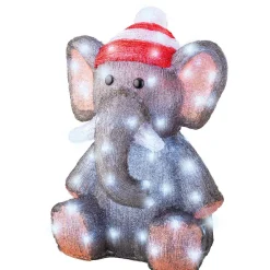 Éléphant lumineux 70 LED (H46 cm) Lulu Blanc Froid