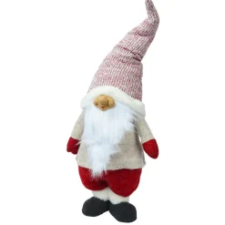 Lutin de Noël fait main (H85 cm) Rieur et barbe blanche
