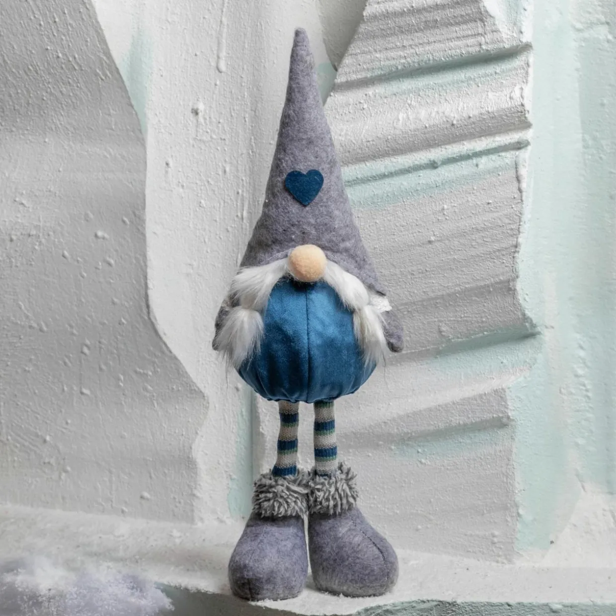 Lutin de Noël (H50 cm) Huguette chapeau pointu Gris