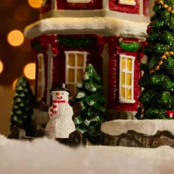 Maison de village illuminée musicale et animée à piles (H23 cm) Camden Street