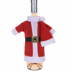 Manteau Père Noël pour bouteille de vin Rouge