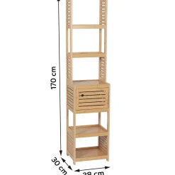 Meuble colonne salle de bain (38 x H170 cm) Trinidad Naturel
