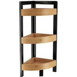 Meuble d'angle 3 étagères bambou (23 x H61 cm) Harmonie Noir