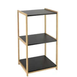 Meuble de rangement bambou 3 étagères (35 x H68 cm) Harmonie Noir