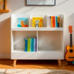 Meuble de rangement enfant bois 5 cases (H70 cm) Hector Blanc