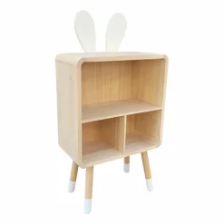 Meuble de rangement enfant 3 cases bois (H76,5 cm) Lapin Beige