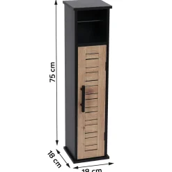 Meuble dérouleur papier toilette avec réserve (H75 cm) Bergen Noir