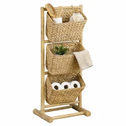 Meuble incliné 3 paniers bambou et jacinthe d'eau (40 x H92 cm) Hanoï