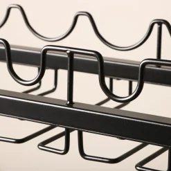 Meuble range-bouteilles industriel 12 emplacements et porte-verres (H180 cm) Pablo Marron