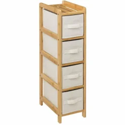 Meuble étroit paniers 4 niveaux (19 x H78.5 cm) Tidy box Ecru