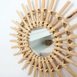 Miroir en rotin (D30 cm) Soleil Naturel