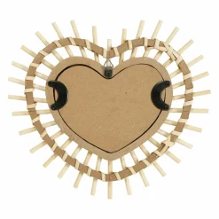 Miroir mural en bambou (H22 cm) Coeur Naturel