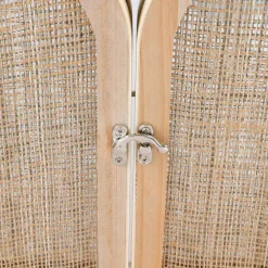 Miroir mural en bois (H45 cm) Porte battante Naturel