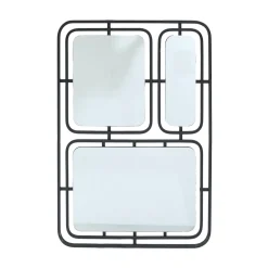 Miroir mural en métal (H80 cm) Reflet Métallique Noir