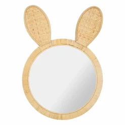 Miroir mural en rotin (H43 cm) Petit Lapin