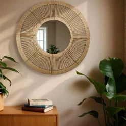 Miroir mural rond en corde (D60 cm) Suva Naturel
