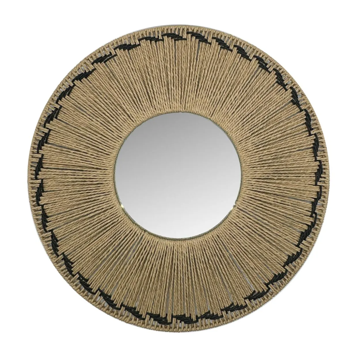 Miroir mural rond en corde (D65 cm) Tuvalu Naturel