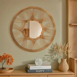 Miroir mural rotin rond (D45 cm) Honiara Naturel