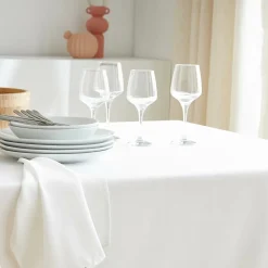 Nappe carrée anti tache (100 x 100 cm) Elise Blanche