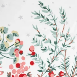 Nappe de Noël rectangulaire (140 x 240 cm) Noël Nature Blanc