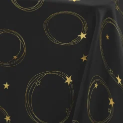 Nappe de Noël rectangulaire (150 x 240 cm) Star Noir et Or
