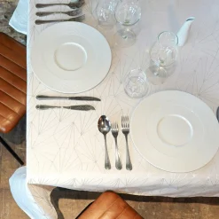 Nappe de Noël rectangulaire (145 x 240 cm) Facette Blanc