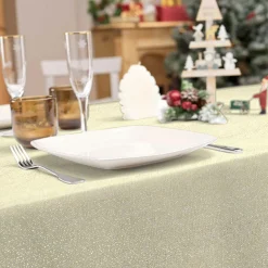 Nappe de Noël rectangulaire (140 x 240 cm) Strass Or