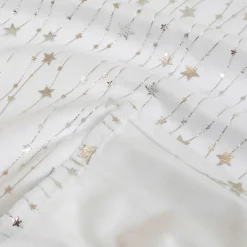 Nappe de Noël rectangulaire (140 x 240 cm) Pluie d'étoiles Blanche