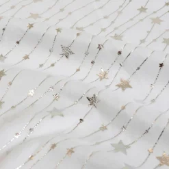 Nappe de Noël rectangulaire (140 x 240 cm) Pluie d'étoiles Blanche