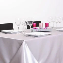 Nappe de Noël rectangulaire (140 x 240 cm) Satin Argent