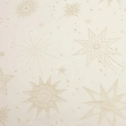 Nappe de Noël rectangulaire (360 x 140 cm) Nuit étoilée Beige et doré