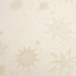 Nappe de Noël rectangulaire (140 x 240 cm) Nuit étoilée Beige et doré