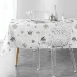 Nappe de Noël rectangulaire (150 x 240 cm) Enchanté Blanc