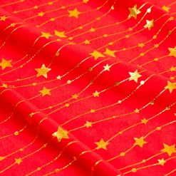 Nappe de Noël rectangulaire (360 x 140 cm) Pluie d'étoiles Rouge